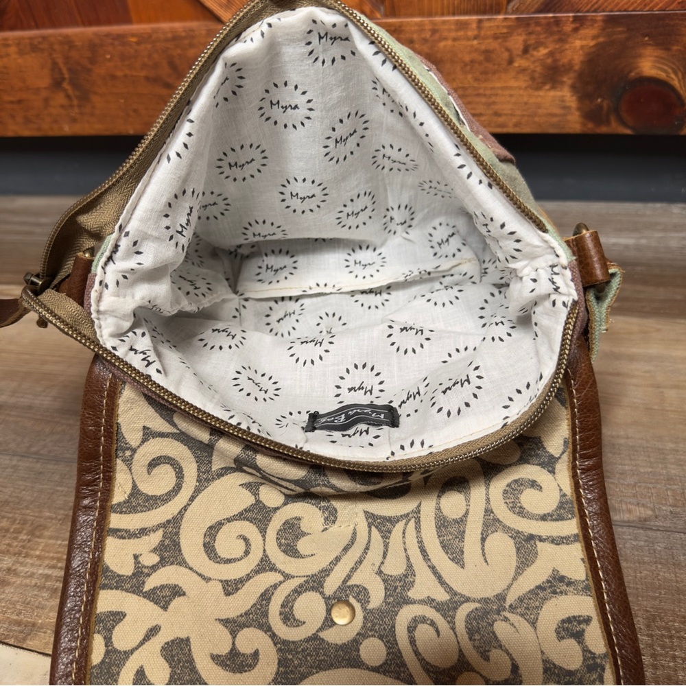 Myra Bag Leaf Print Small Crossbody Purse - Picture 10 of 12